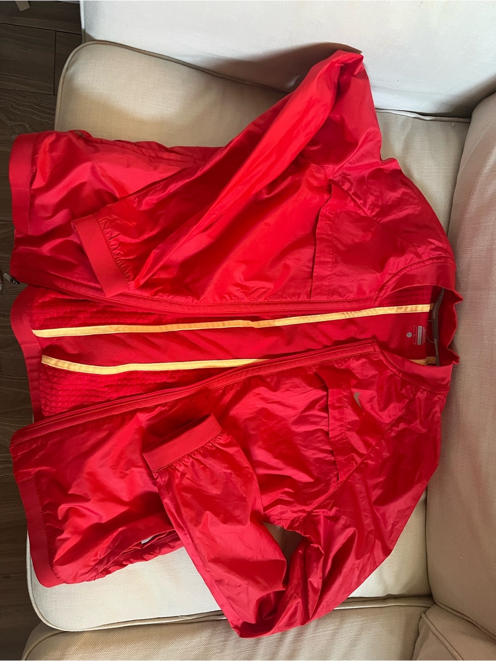 Nike Red Bomber Jacket with Yellow Trim